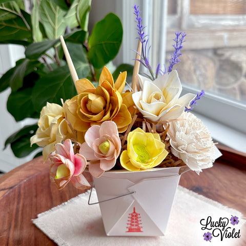 Chinese Food Container Floral Arrangement