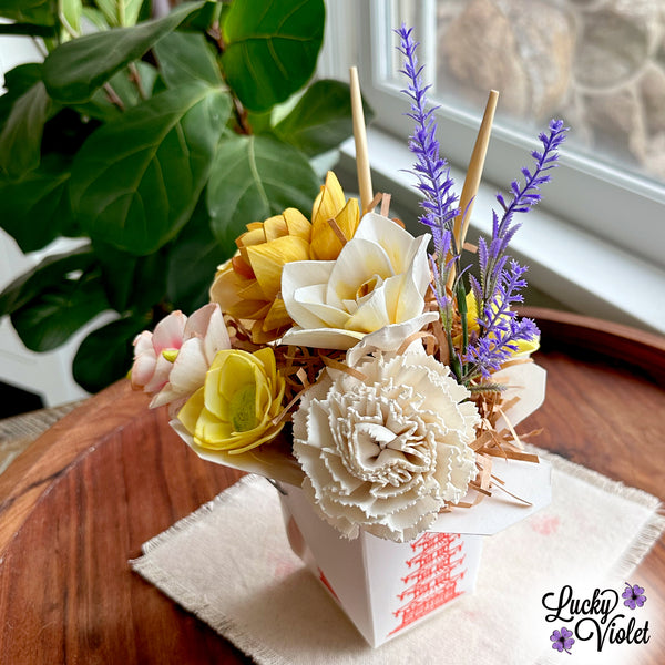 Chinese Food Container Floral Arrangement